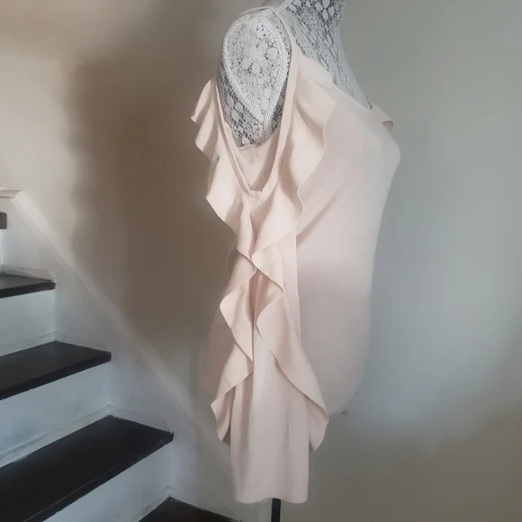 Club Monaco Cold Shoulder Ruffled Sleeve Top. - Picture 7 of 9